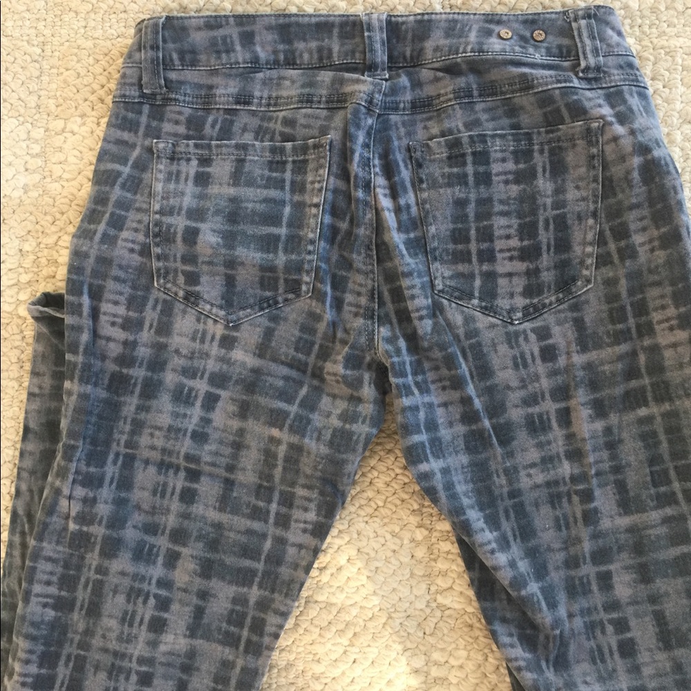 CAbi Blue/Grey Skinny Pants Size 4